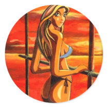 Sexy Sunset Girl stickers