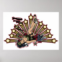 Sexy Tattoo Style Military Pin posters