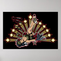 Sexy Tattoo Style Military Pin posters
