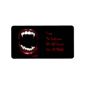Sexy Vampire Fang Bite Halloween Address Labels