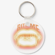 Sexy Vampire Fangs Bite Me Keychain