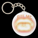 Sexy Vampire Fangs Bite Me Keychain