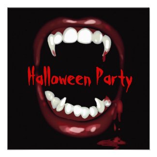 Sexy Vampire Fangs Party Invitation
