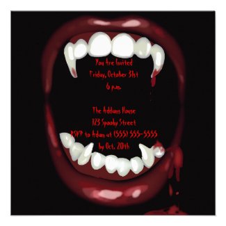 Sexy Vampire Fangs Party Invitation