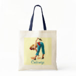 Sexy Vintage Construction Pinup Canvas Bag