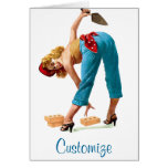 Sexy Vintage Construction Pinup Greeting Cards