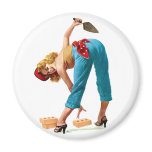 Sexy Vintage Construction Pinup Magnet