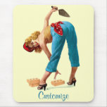 Sexy Vintage Construction Pinup Mouse Pads