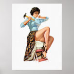 Sexy Vintage Handy Hammer Pinup Poster Print