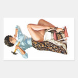 Sexy Vintage Handy Hammer Pinup Rectangular Sticker