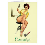 Sexy Vintage Plumber Pin Up Woman Cards