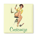 Sexy Vintage Plumber Pin Up Woman Magnets