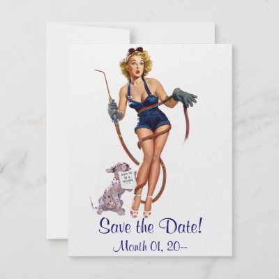Sexy Vintage Welding Pin Up Invitations