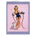 Sexy Vintage Welding Pin Up Woman Greeting Card