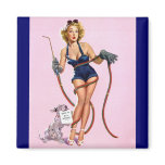 Sexy Vintage Welding Pin Up Woman Refrigerator Magnet
