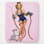 Sexy Vintage Welding Pin Up Woman Mousepad