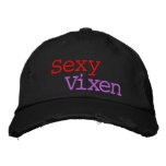 Sexy Vixen Distressed Basebal Cap Embroidered Hat