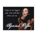 sexy woman eating chocolate postcards