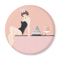 Sexy Woman with Dessert magnets by kidsfunrecipemagnets Sexy Woman with Dessert magnets