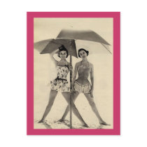 Sexy Women Under Umbrellas Post Card
