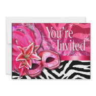 Sexy Zebra Masquerade Party Invitation invitation