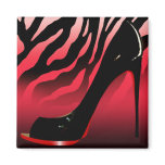 "Sexy Zebra Stiletto" (coral) by Cheryl Daniels magnets