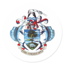 Seychelles Coat of Arms Round Stickers