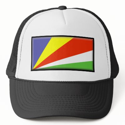 Seychelles Flag Trucker Hats by jacinto888