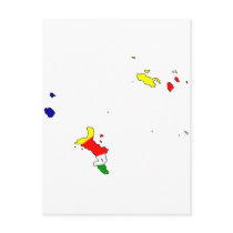 Seychelles flag map postcards