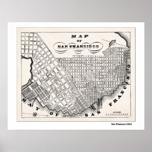 SF Map from 1854 Posters