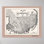 SF Map from 1854 Poster