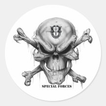 SF Skull Round Sticker