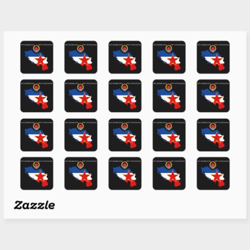 Sfr Yugoslavia Map Emblem Flag Sticker Zazzle