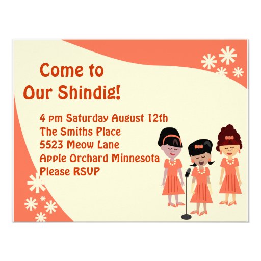 Sha La La It's A Girl Group Shindig Invite