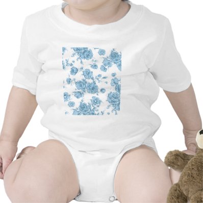 Shabby Blue French Toile Baby Bodysuits