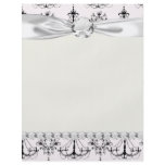 shabby chandelier white black damask flyer design