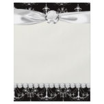 shabby chandelier white black damask full color flyer