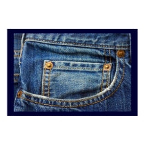 Shabby Chic Blue Jeans Poster posters by art_prints_posters Shabby Chic Blue Jeans Poster posters