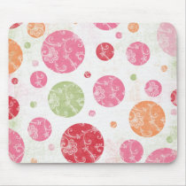 Shabby Chic Colorful Polka Dots mousepads