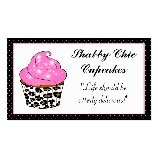 Shabby Chic Cupcake Business Cards (front side)