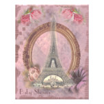 Shabby Chic Eiffel Tower Pink Floral Baby Shower Personalized Invite