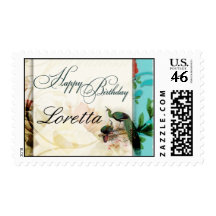 Shabby Chic Happy Birthday Postage Stamp