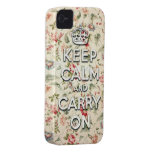 Shabby chic keep calm and carry on iPhone 4 Case-Mate case