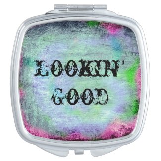 Shabby Chic Lookin' Good Arty Design Travel Mirror - Zazzling Ideas: Friday October 9th