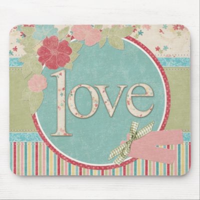 Shabby Chic "Love" Mouse Pad by LillyChic