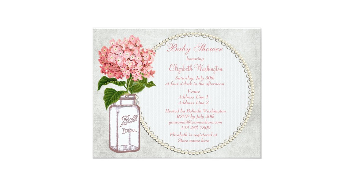 shabby chic mason jar hydrangea baby shower card zazzle shabby chic mason jar hydrangea baby shower card zazzle