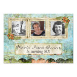 Shabby Chic Photo 80th Birthday Party Invitation