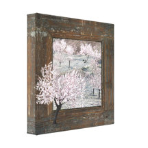 Shabby chic pink blossoms 12x12 canvas print