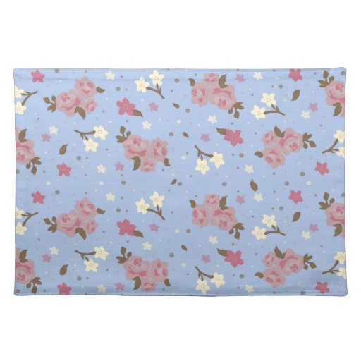 shabby chic pink blue floral design placemats zazzle shabby chic pink blue floral design placemats zazzle
