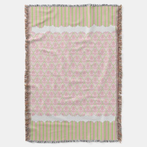 shabby chic pink green damask throw blanket zazzle shabby chic pink green damask throw blanket zazzle